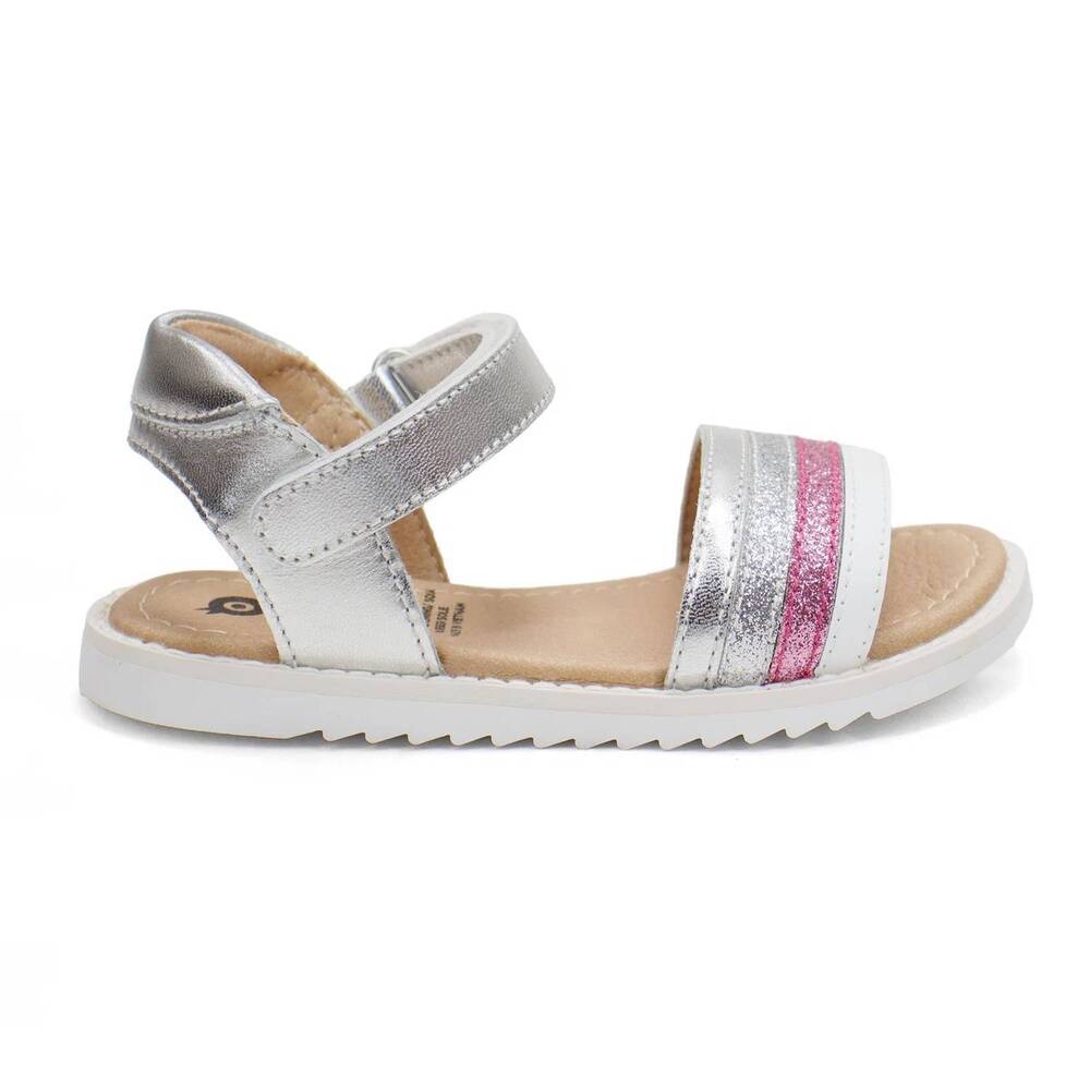 NEW OLDSOLES girl's colour pot sandals in silver snow